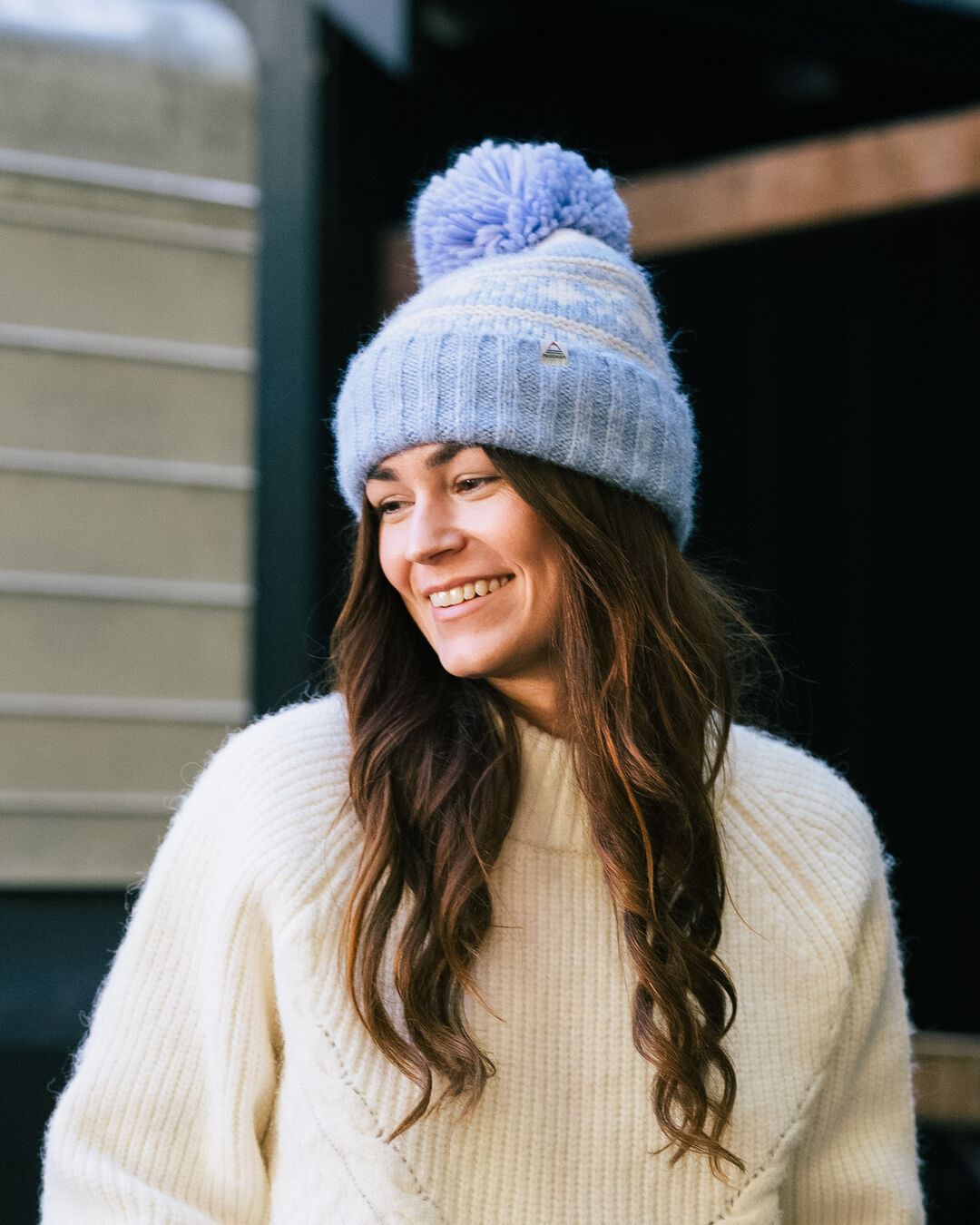 Lodge Recycled Bobble Hat - Blue Fog - Lifestyle - Female