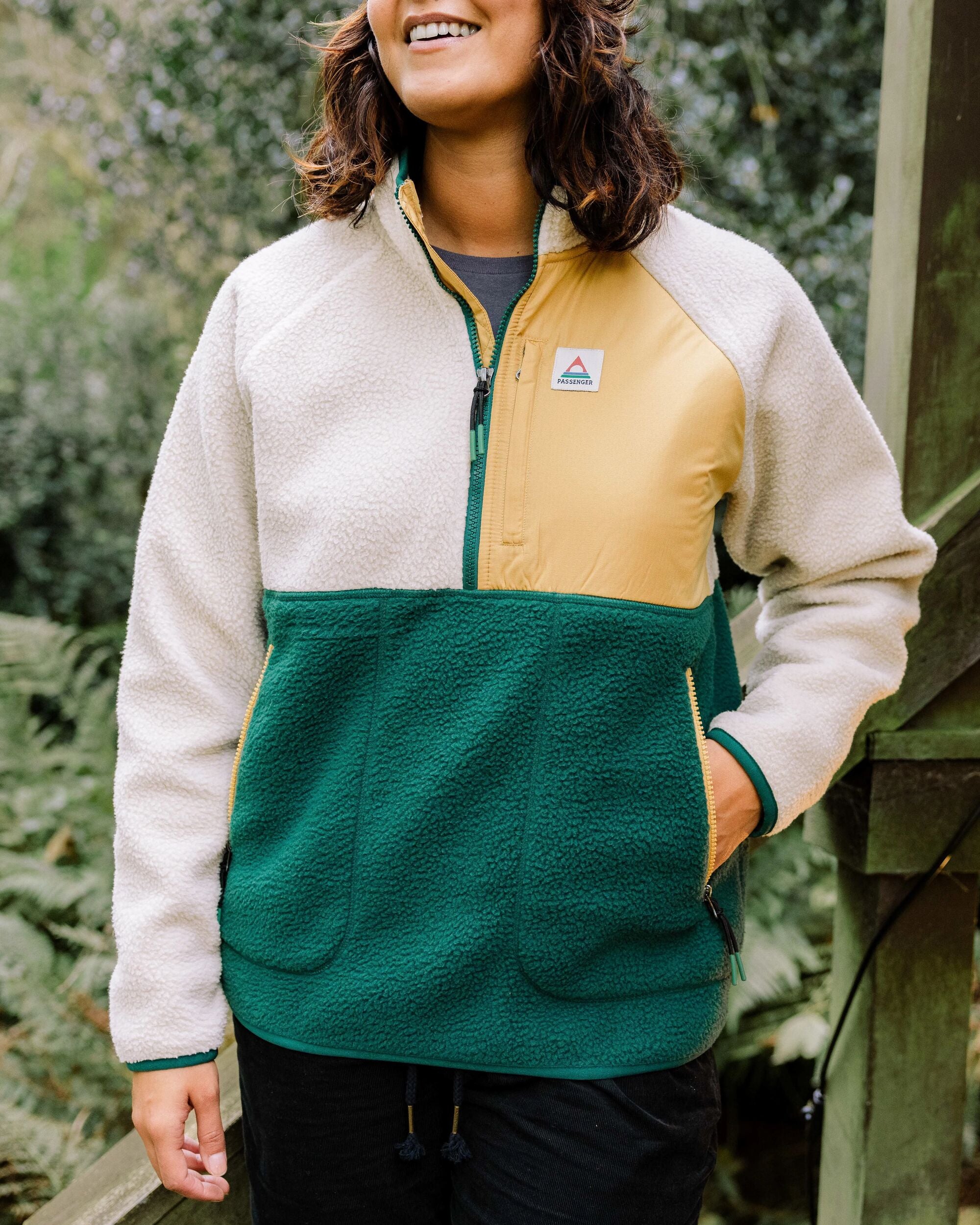 Home Recycled Sherpa Fleece - Rain Forest/ Oatmeal - Lifestyle