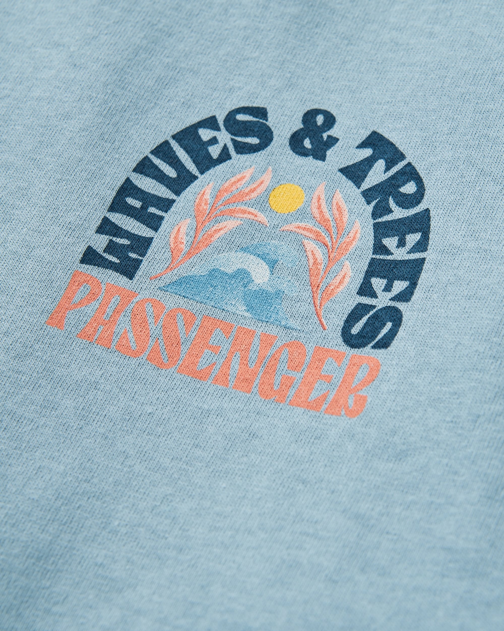 Dawning Recycled Cotton T-shirt - Faded Denim - Flatlay