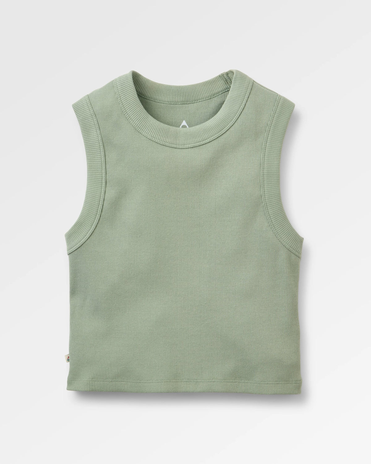 Out There Ribbed Cropped Vest - Pistachio - Flatlay