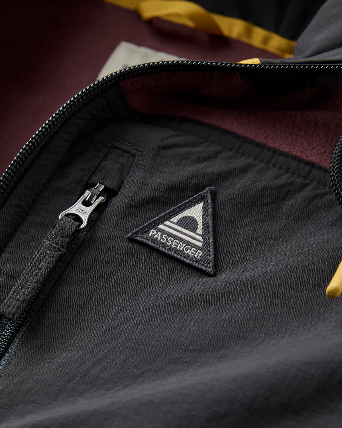 Woodland Full Zip Hooded Polartec® Fleece - Brambleberry/Slate Grey - Flatlay
