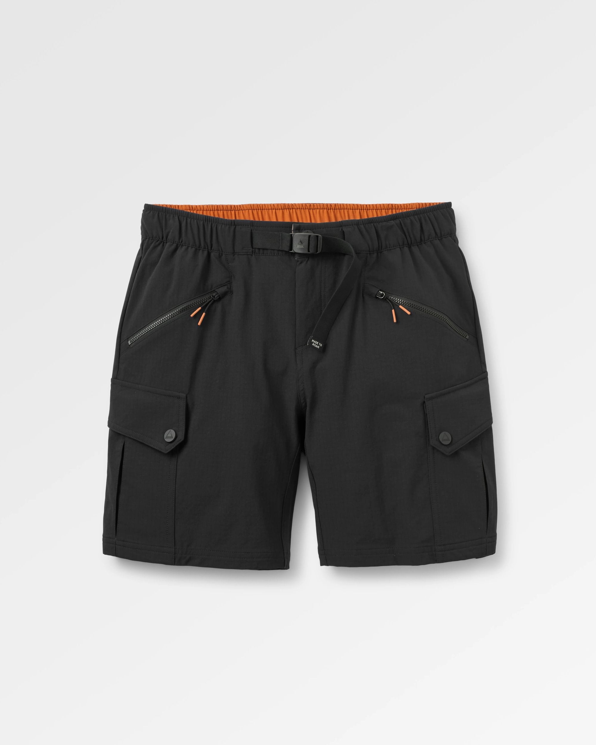 Sandstone Recycled Active Trail Short - Black - Flatlay