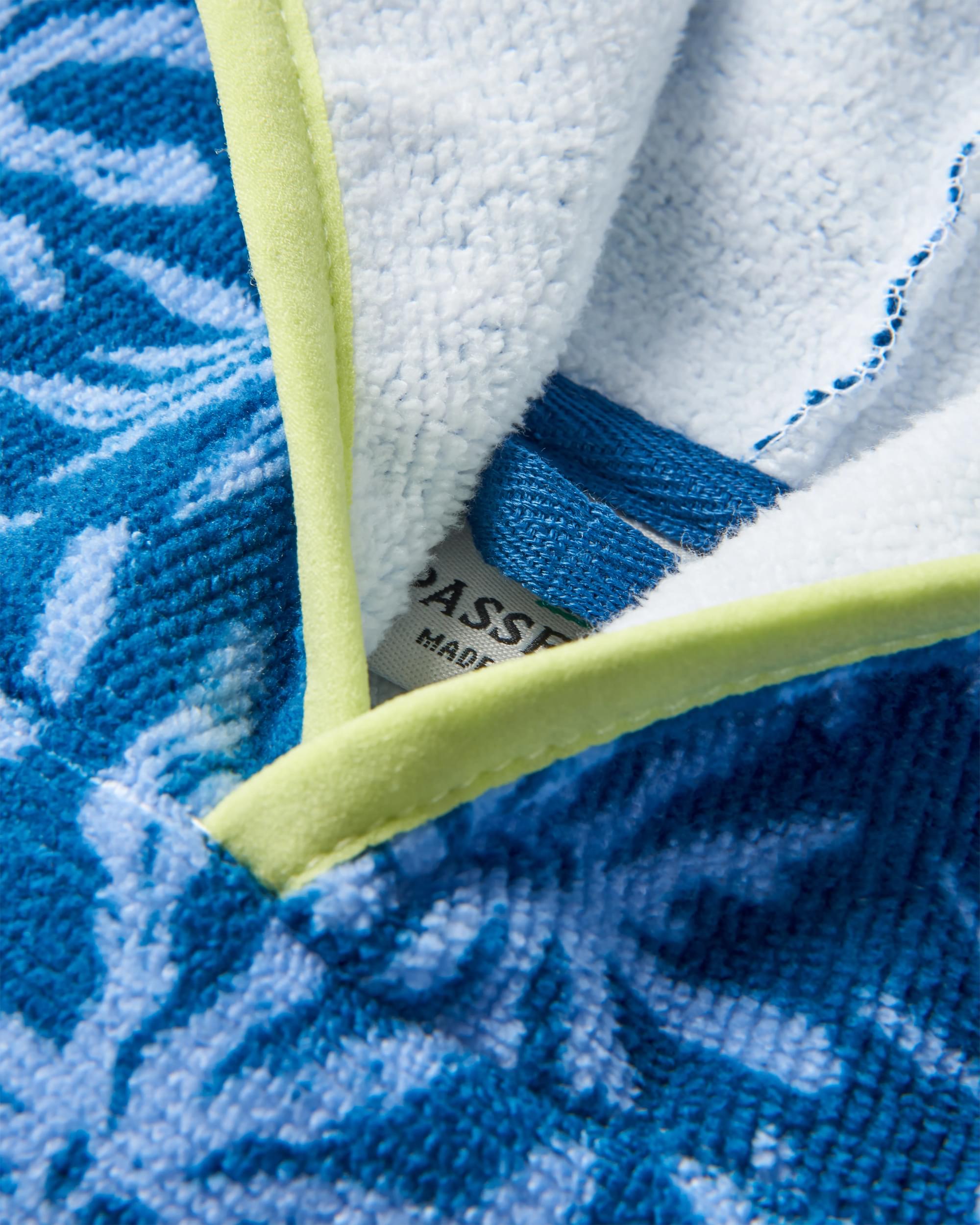 Tulum Recycled Towel Poncho - Seaweed Blue Steel - Flatlay