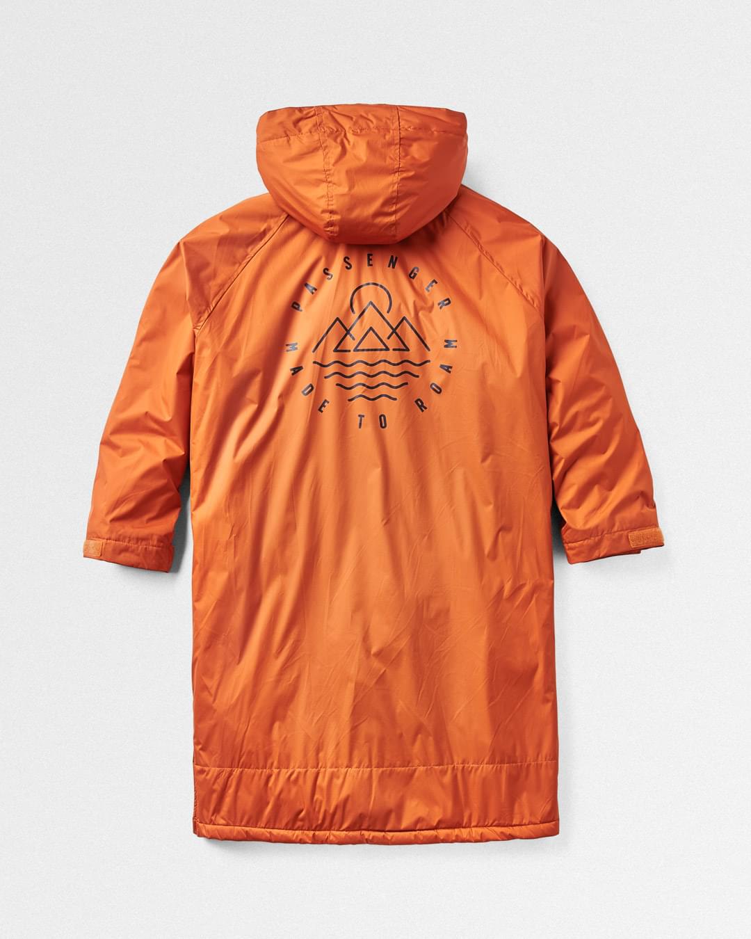 Escapism Recycled Sherpa Lined Changing Robe - Rust - Flatlay