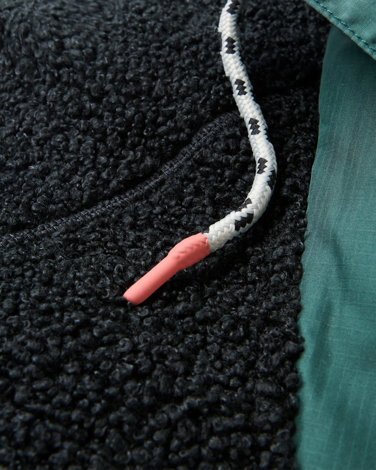 Woodland Polar-lined Sherpa Fleece - Black/ Dark Forest - Flatlay