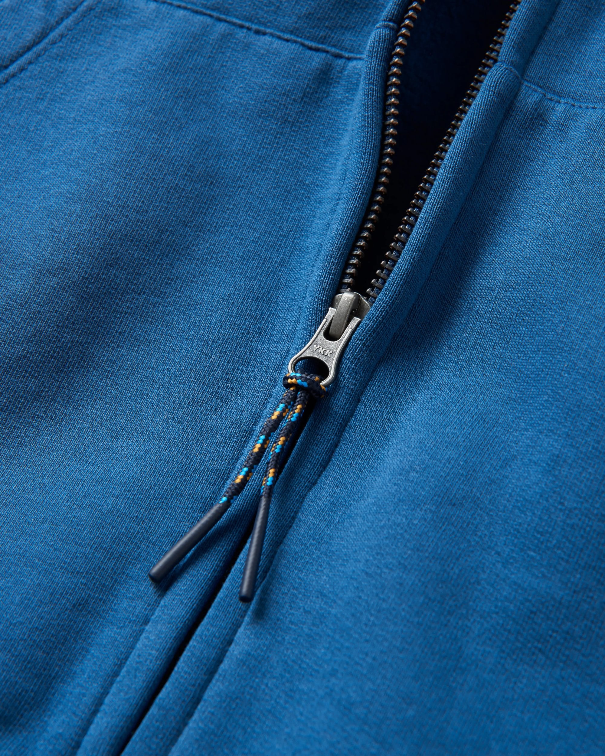Heritage Full Zip Recycled Cotton Hoodie - Dark Denim - Flatlay