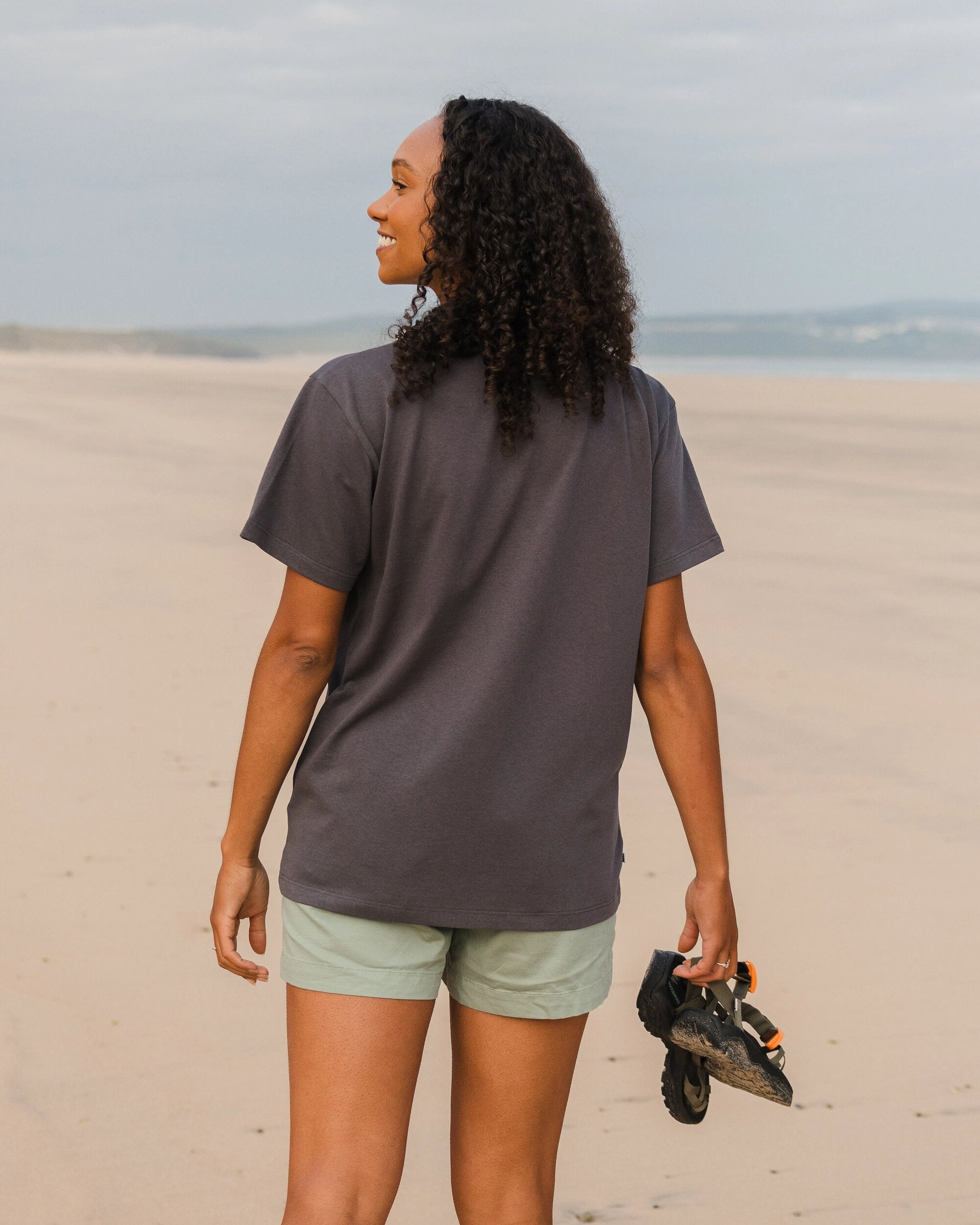 Seasonal Recycled Cotton Oversized T-Shirt - Charcoal - Lifestyle