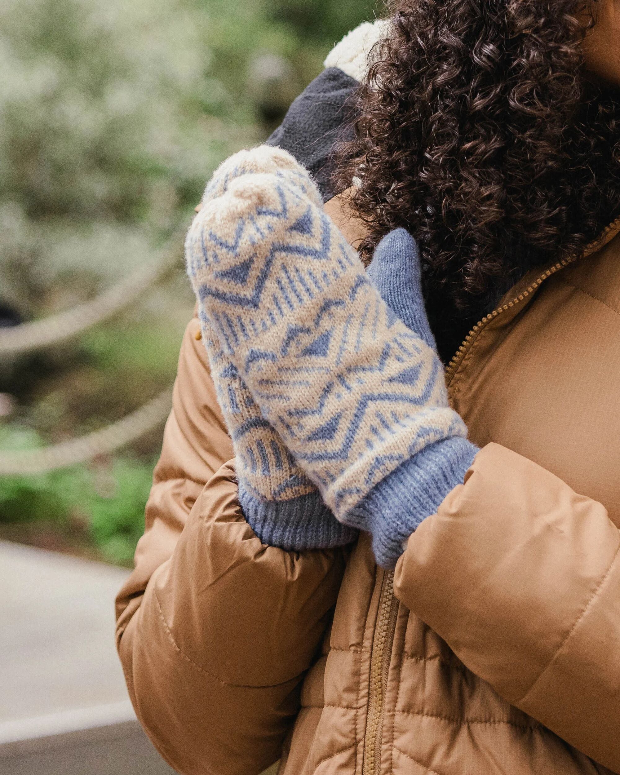 fleece handschuhe fäustlinge Nurture Fleecegefütterte Fäustlinge Verblasstes Denim – Passenger