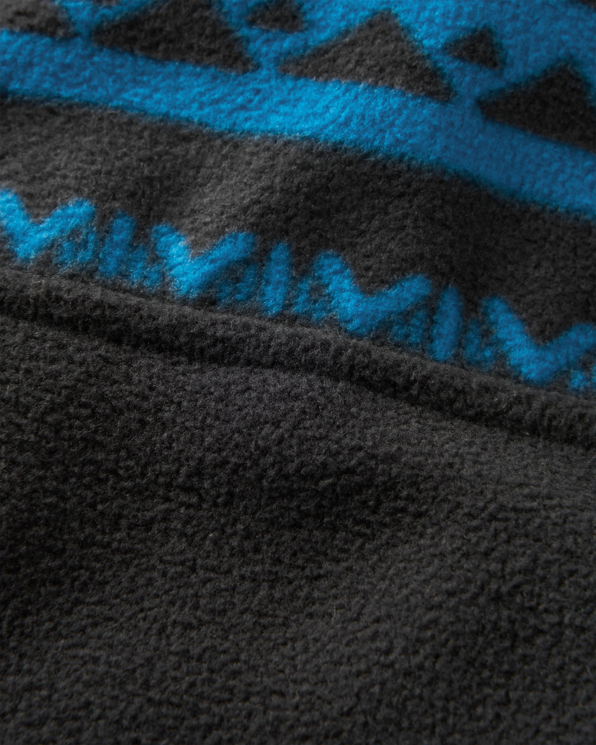 Set Off Recycled Polar 1/4 Zip Fleece - Mountain Geo Charcoal/Bluejay - Flatlay