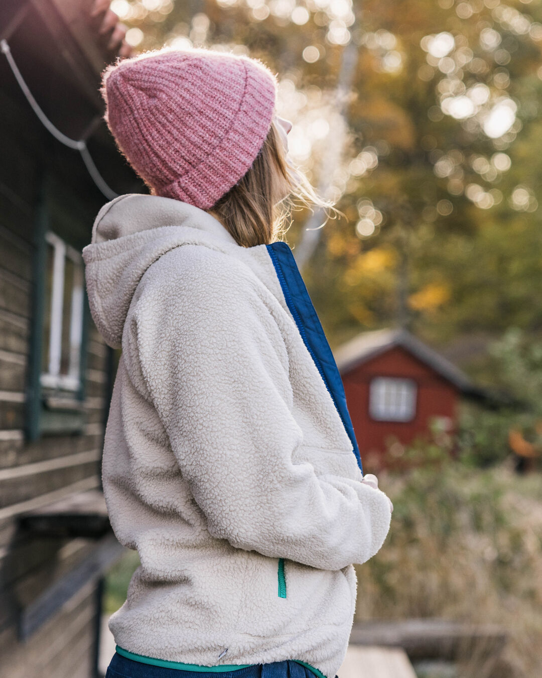 North Coast Full Zip Recycled Sherpa Fleece - Oatmeal - Lifestyle