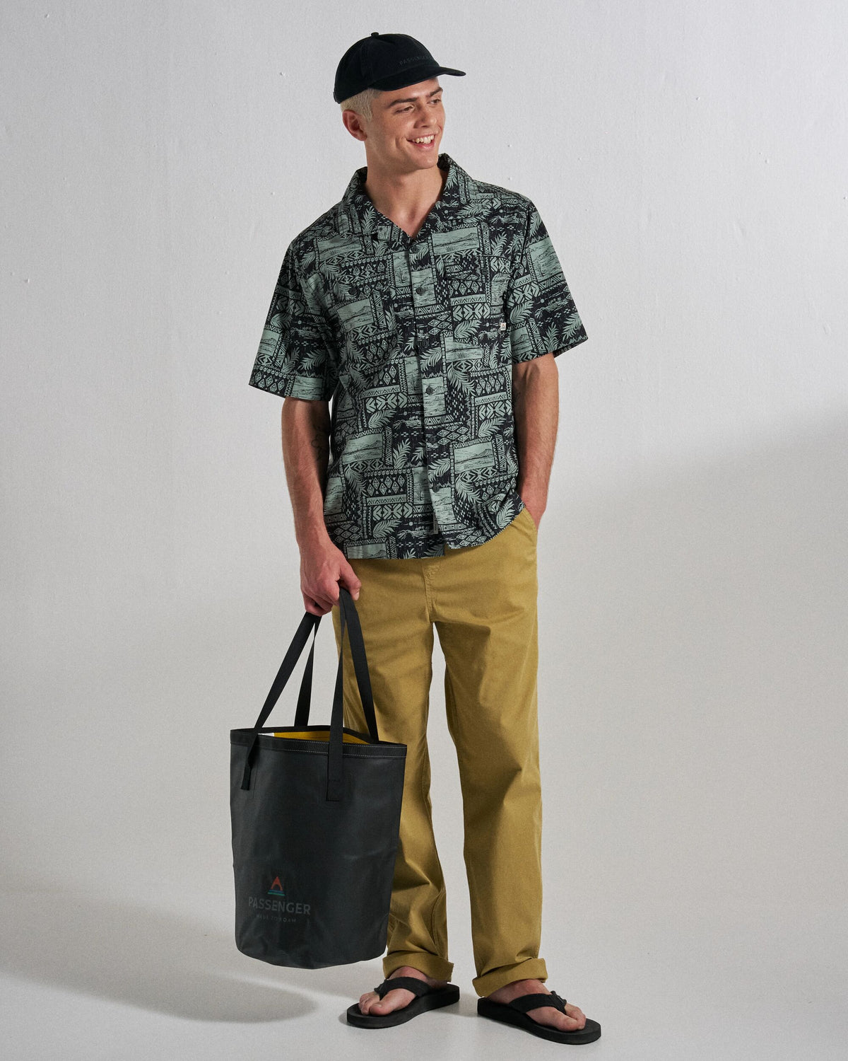 Acreage Shirt - Patchwork Faded Black - Studio Model