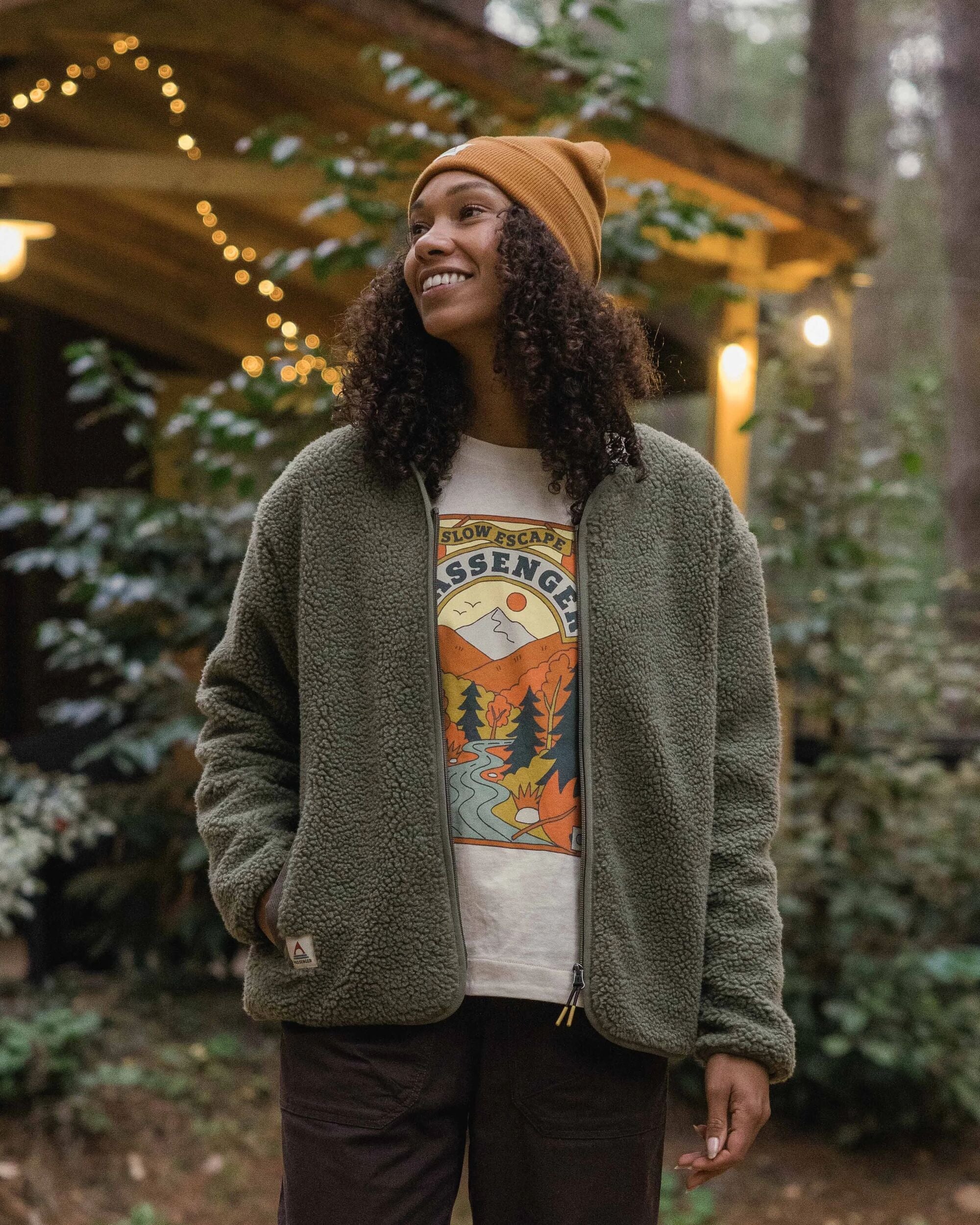 Tawny Deep-Pile Sherpa Fleece - Dusty Olive - Lifestyle