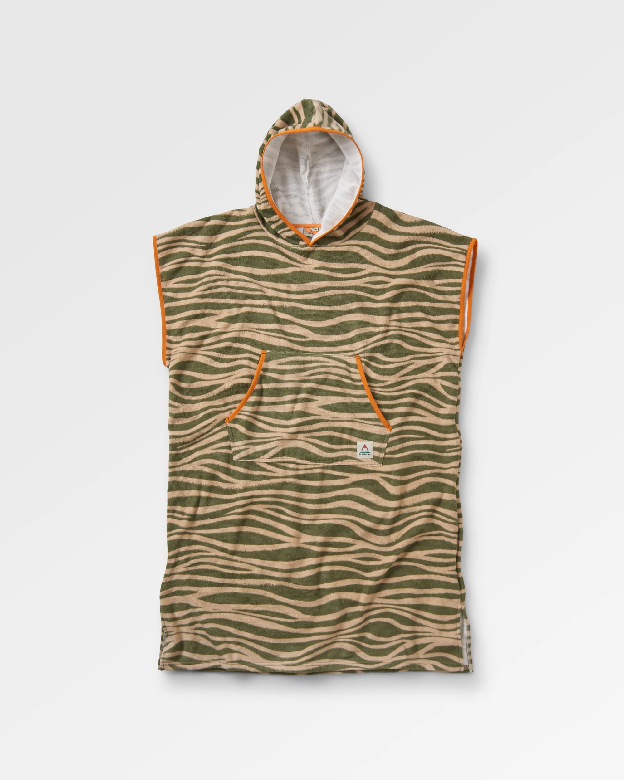 Tulum Recycled Towel Poncho - Strata Khaki - Flatlay