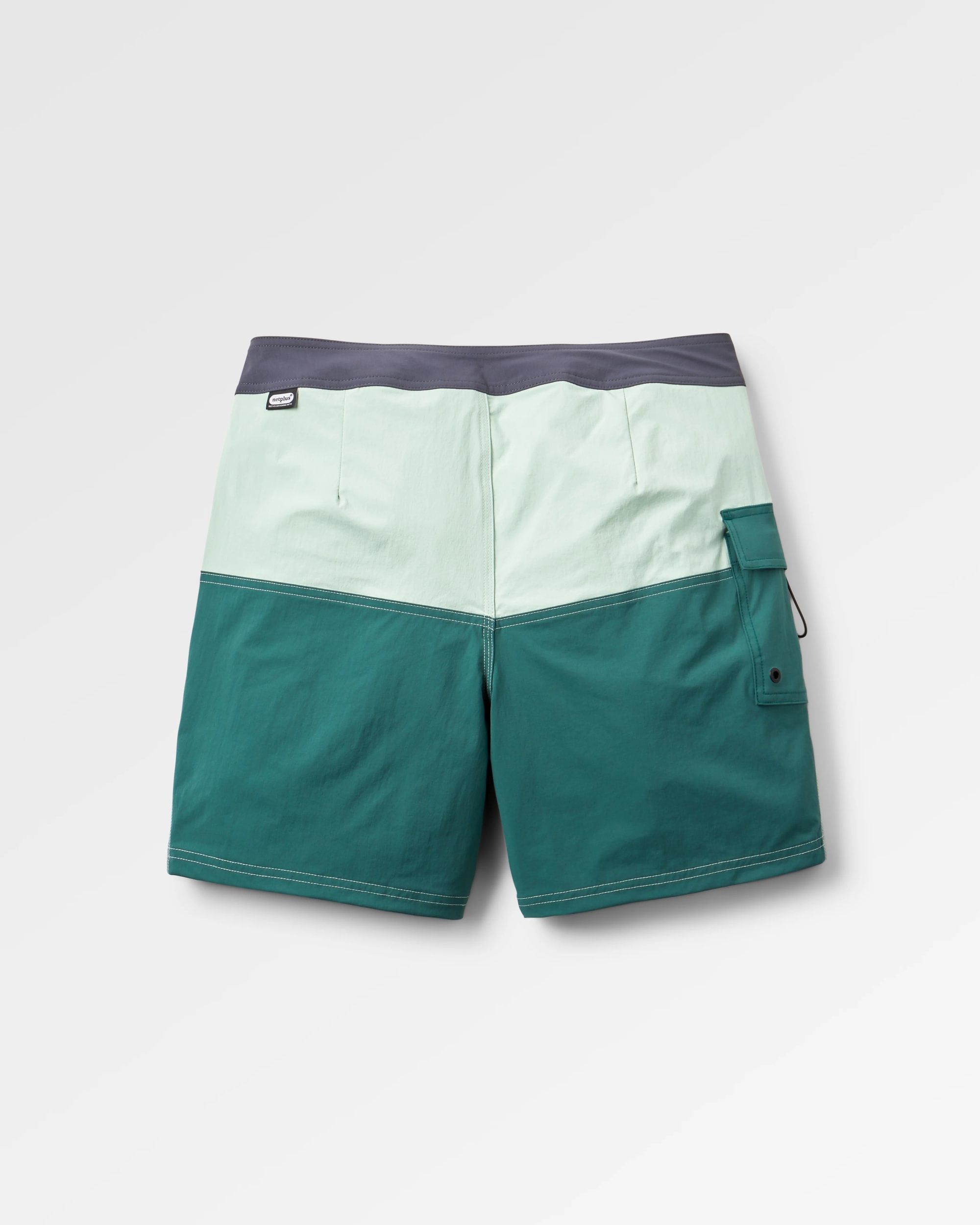 Cutback Recycled Boardshort - Spearmint/Deep Ocean - Flatlay