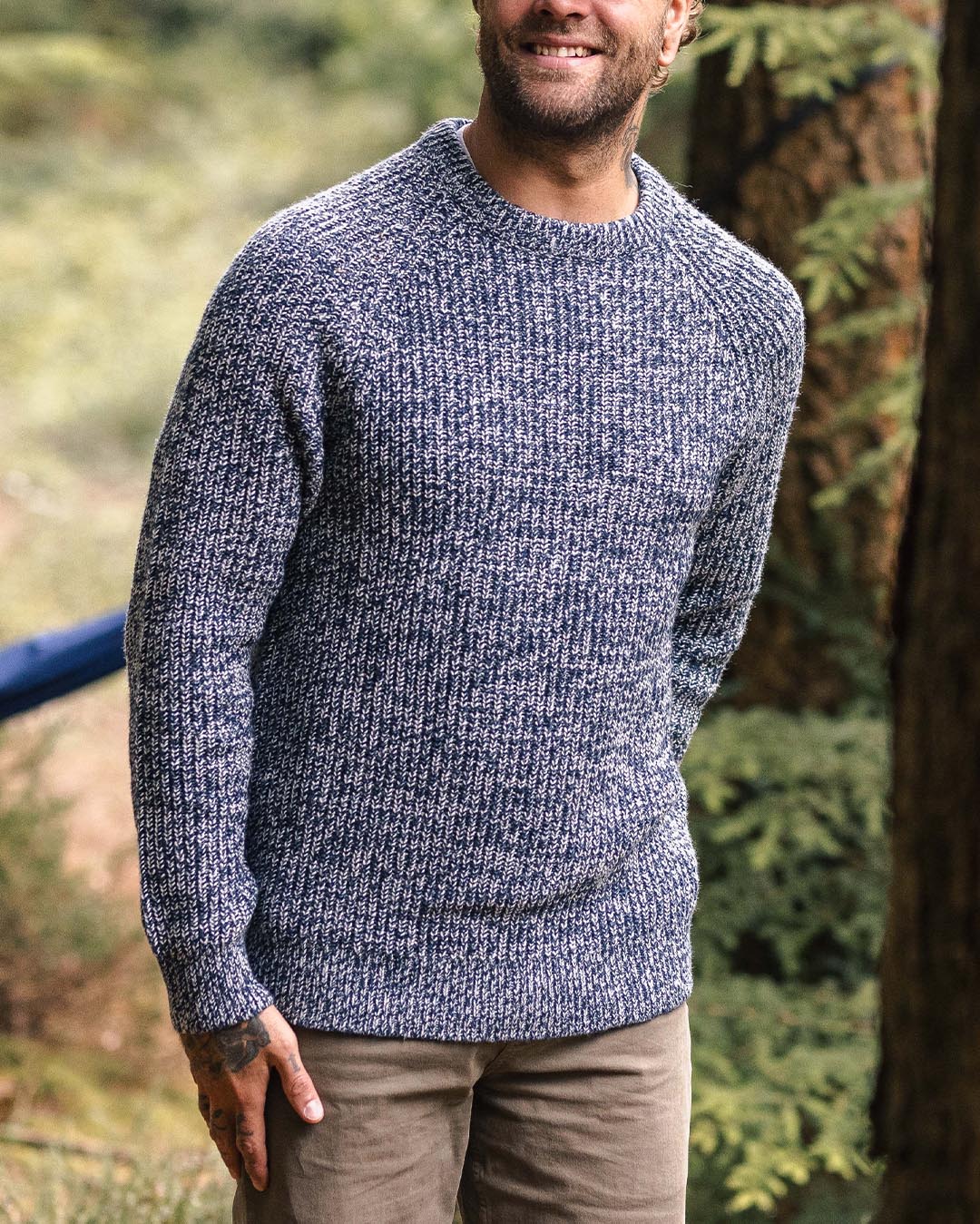 Fog Recycled Knitted Jumper - Grey Marl - Lifestyle