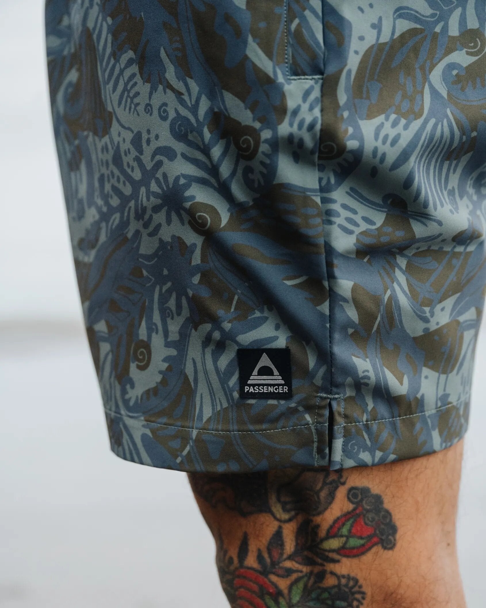Sandune Recycled Trail Short - Abstract Seaweed Pistachio - Lifestyle