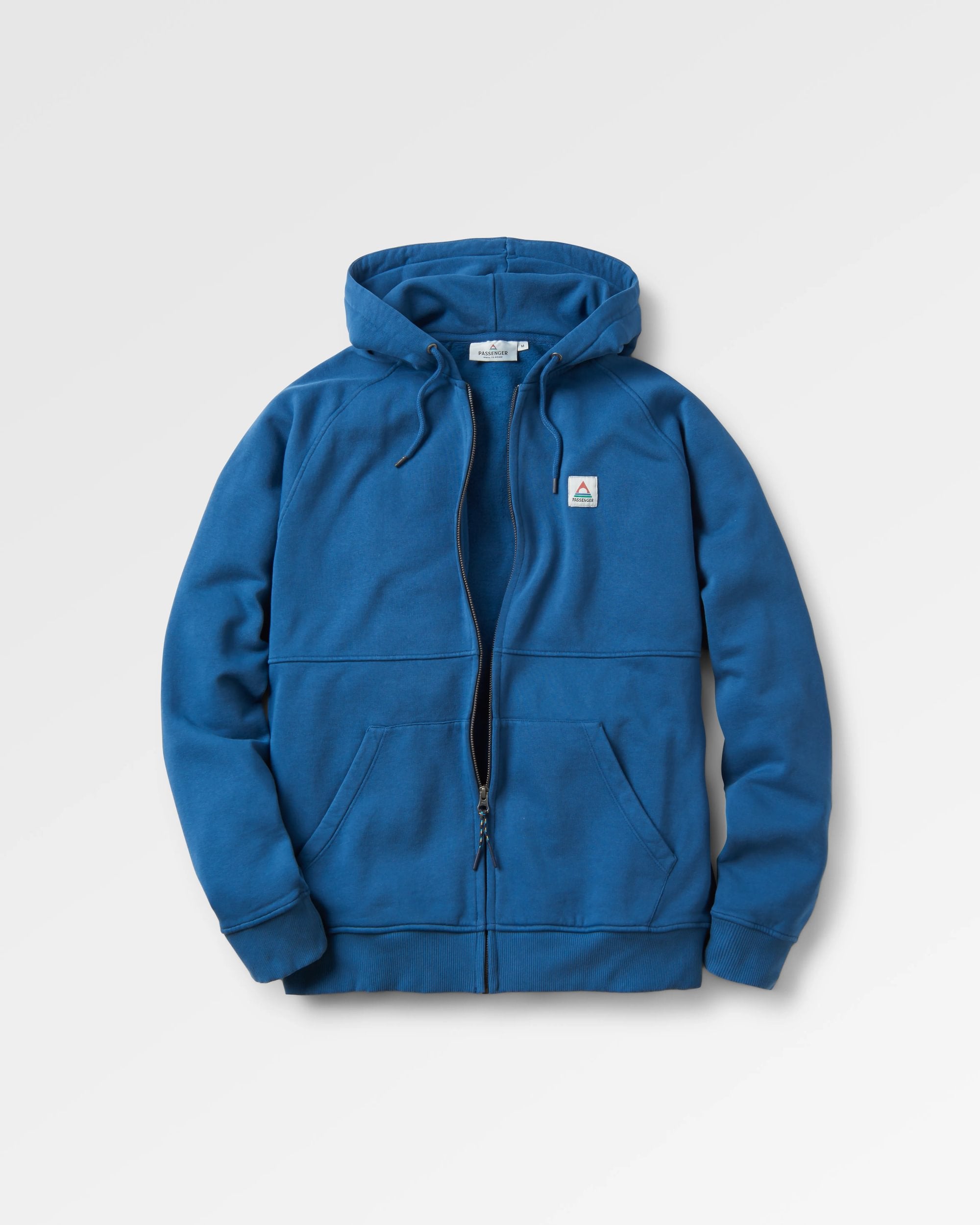 Heritage Full Zip Recycled Cotton Hoodie - Dark Denim - Flatlay