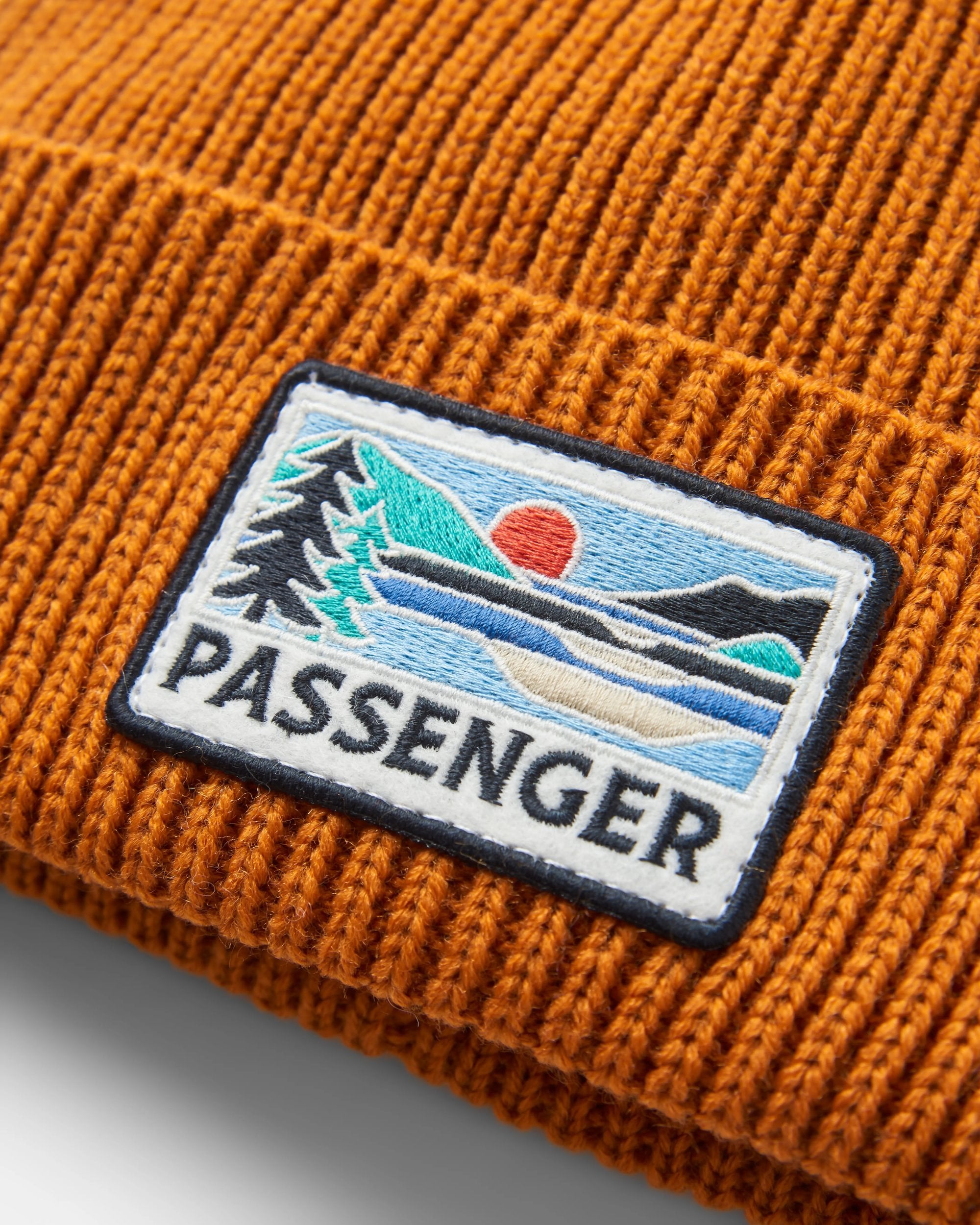 Passenger Recycled Beanie - Retro Orange - Flatlay