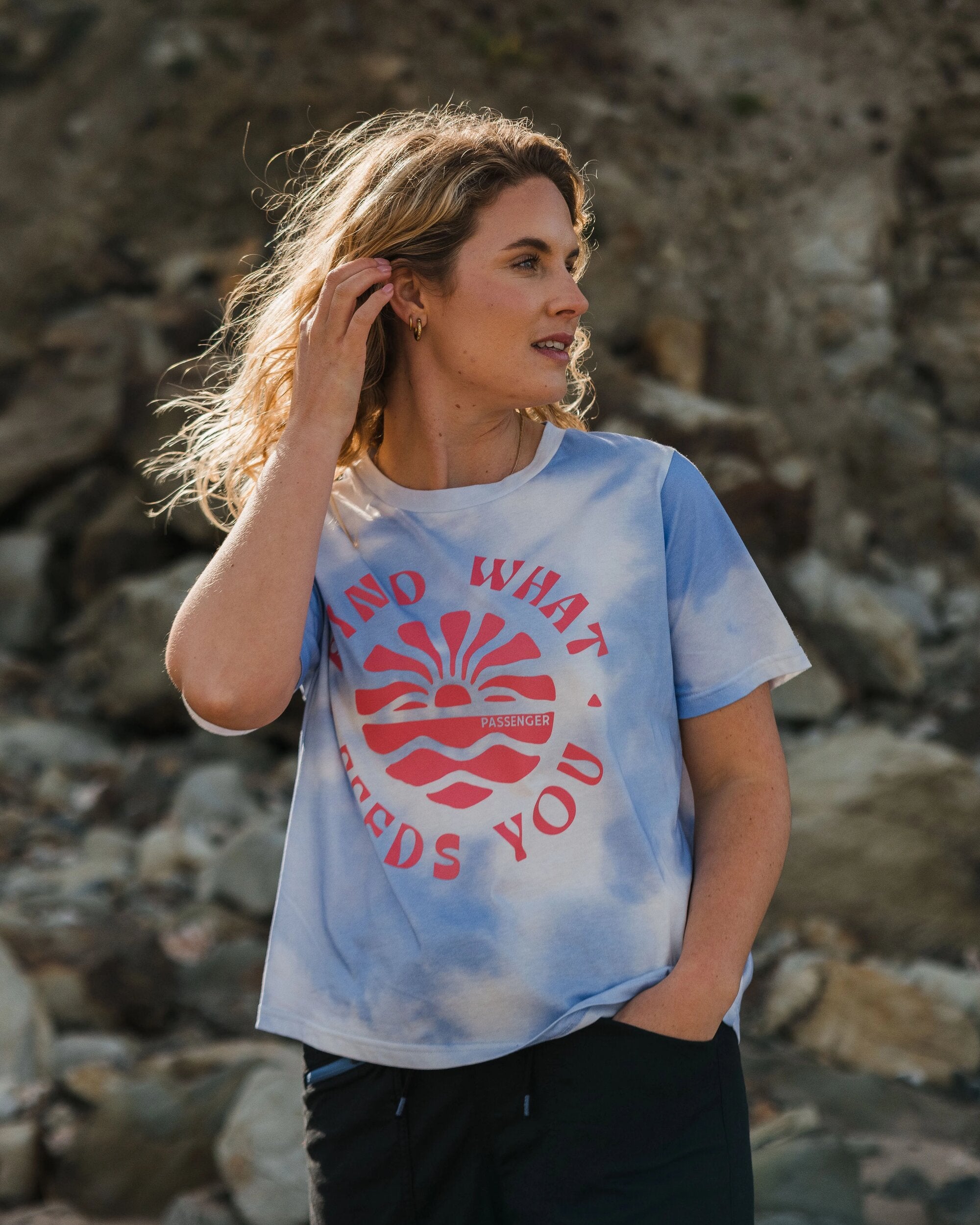 Discovery Organic Cotton T-Shirt - Tie Dye Cornflower - Lifestyle