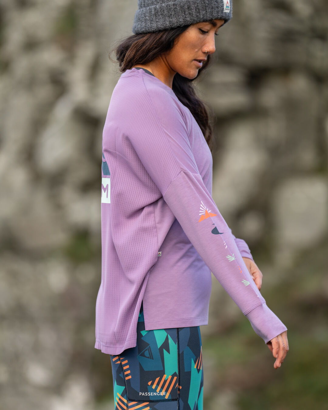 Lotus Recycled Active LS Top - Lilac - Lifestyle