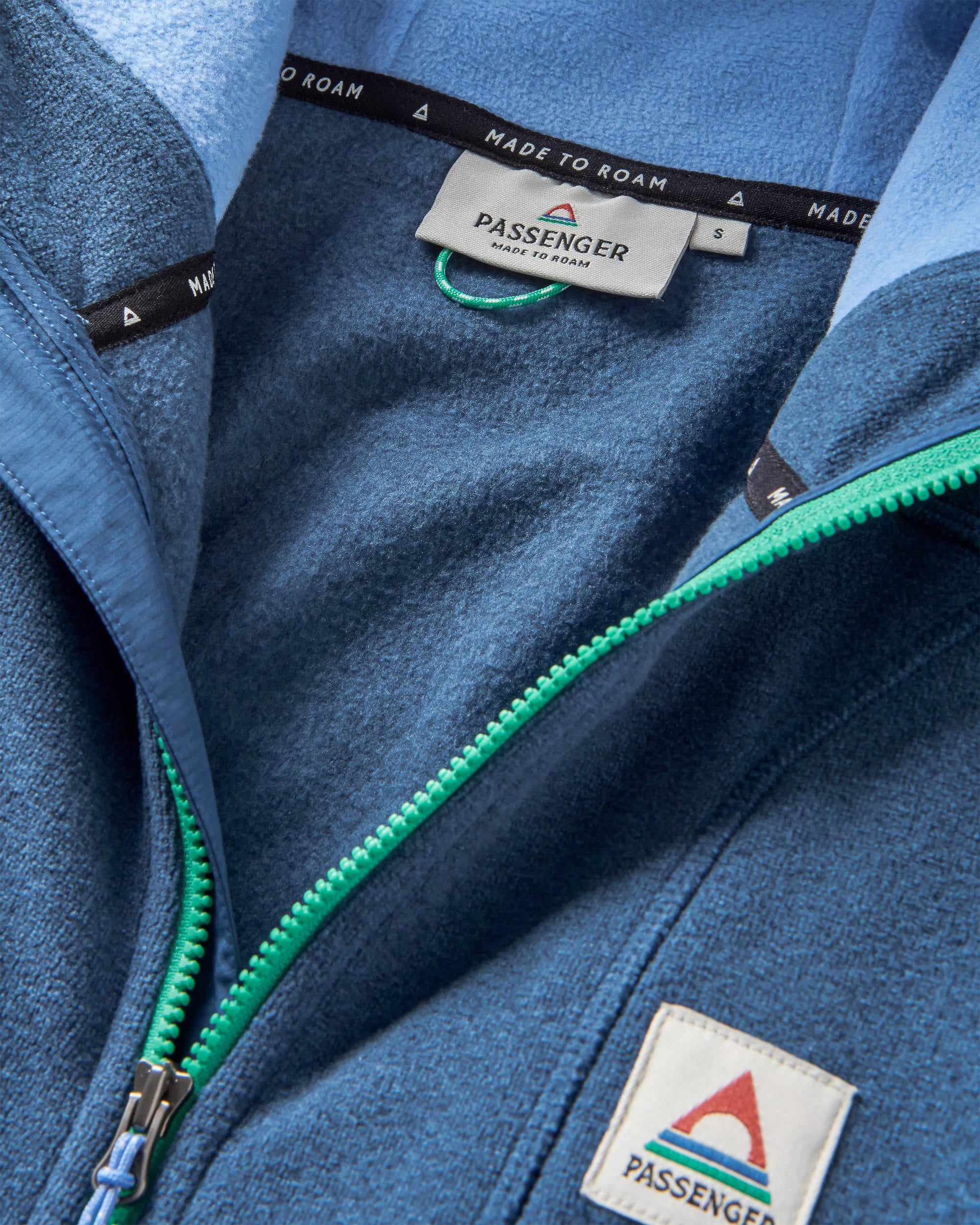 Crest Recycled Polartec® Fleece Hoodie - Dark Denim Marl - Flatlay