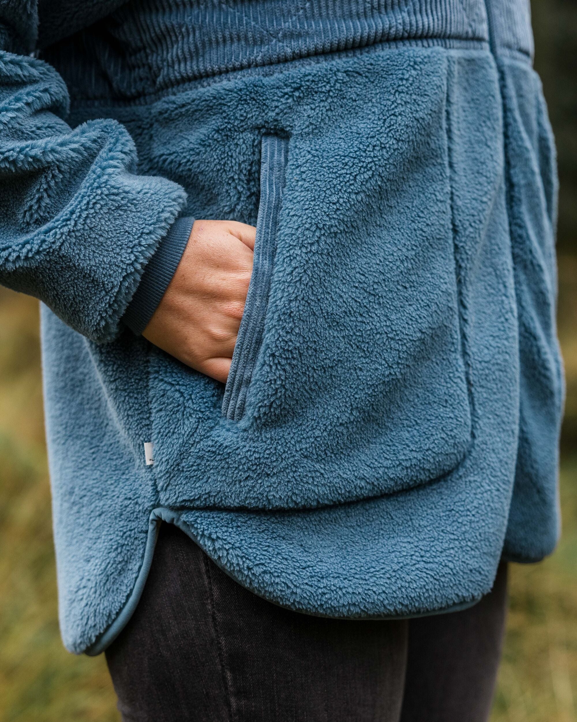 Awaken Recycled Deep-Pile Sherpa Fleece - Washed Blue - Lifestyle