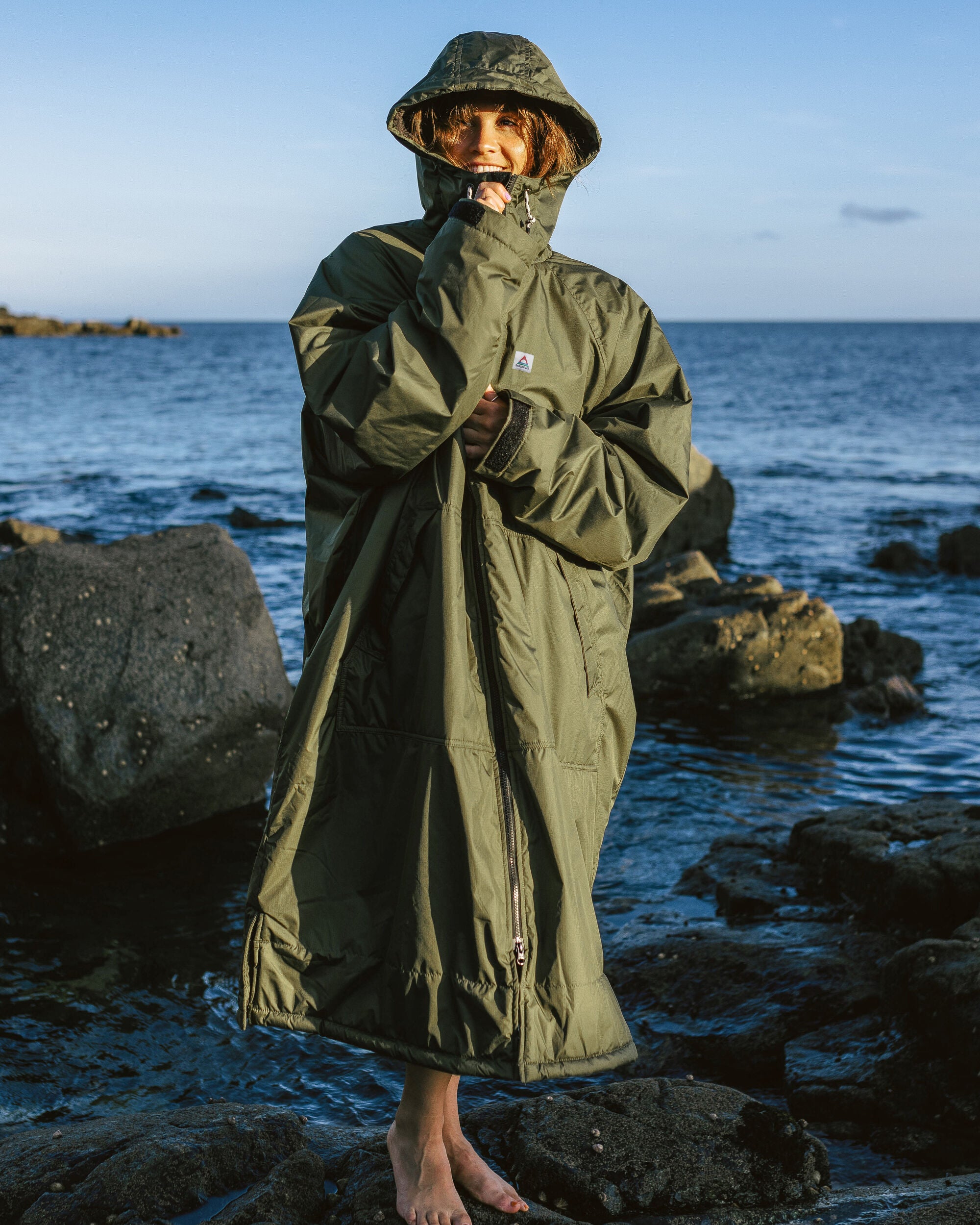 Waves Recycled Sherpa Lined Changing Robe - Khaki - Lifestyle - Female