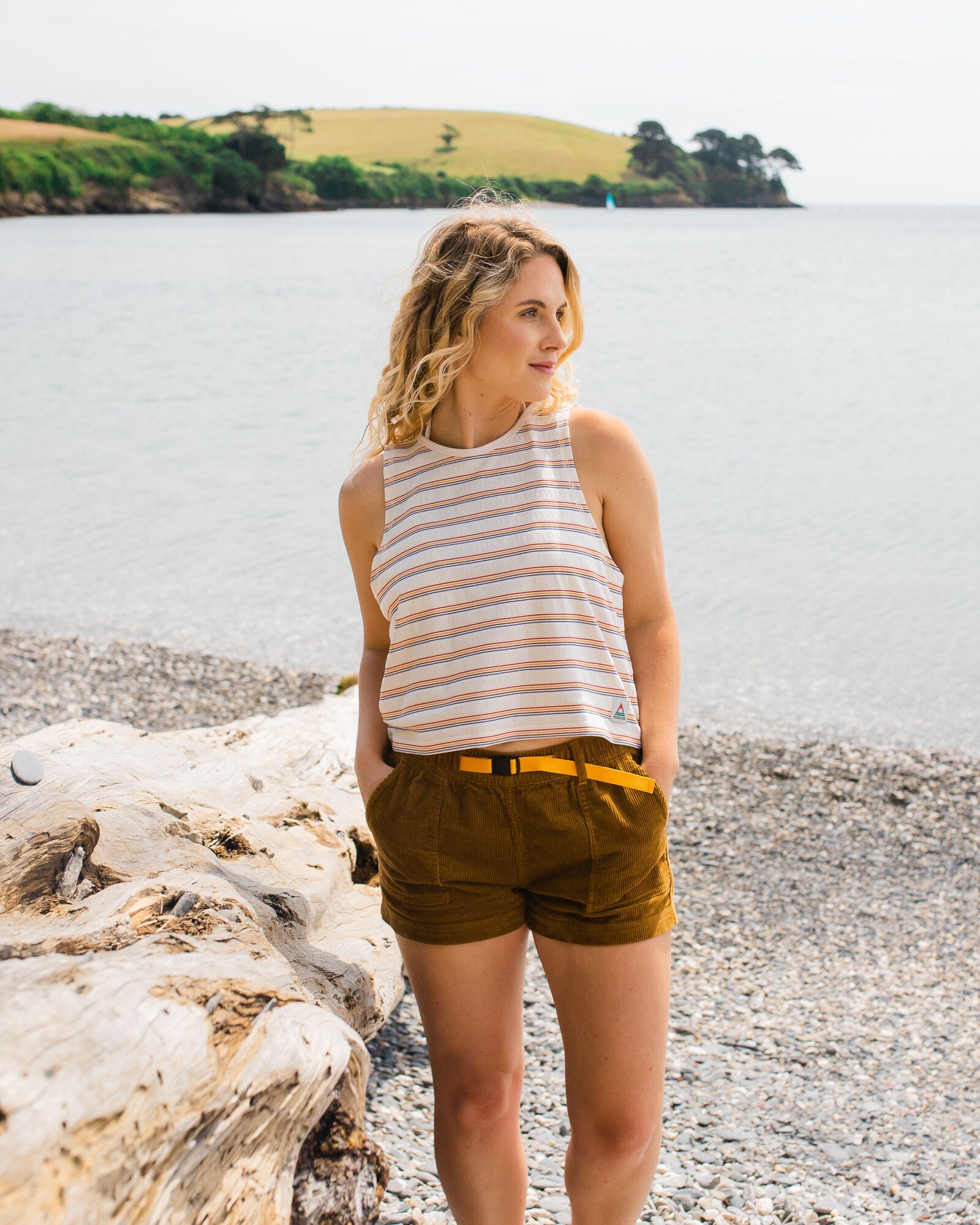 Retro Vibes Organic Cotton Vest - Retro Stripe - Lifestyle