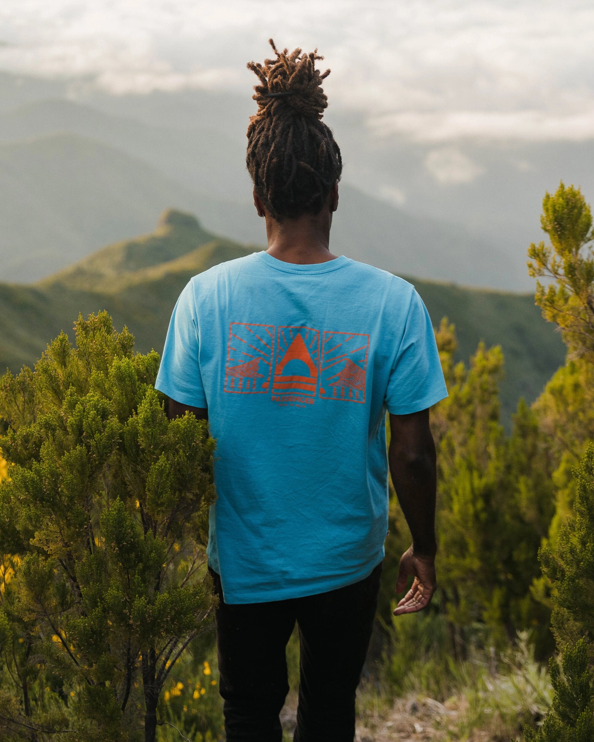 Maverick Recycled Cotton T-Shirt - Blue Pool - Lifestyle