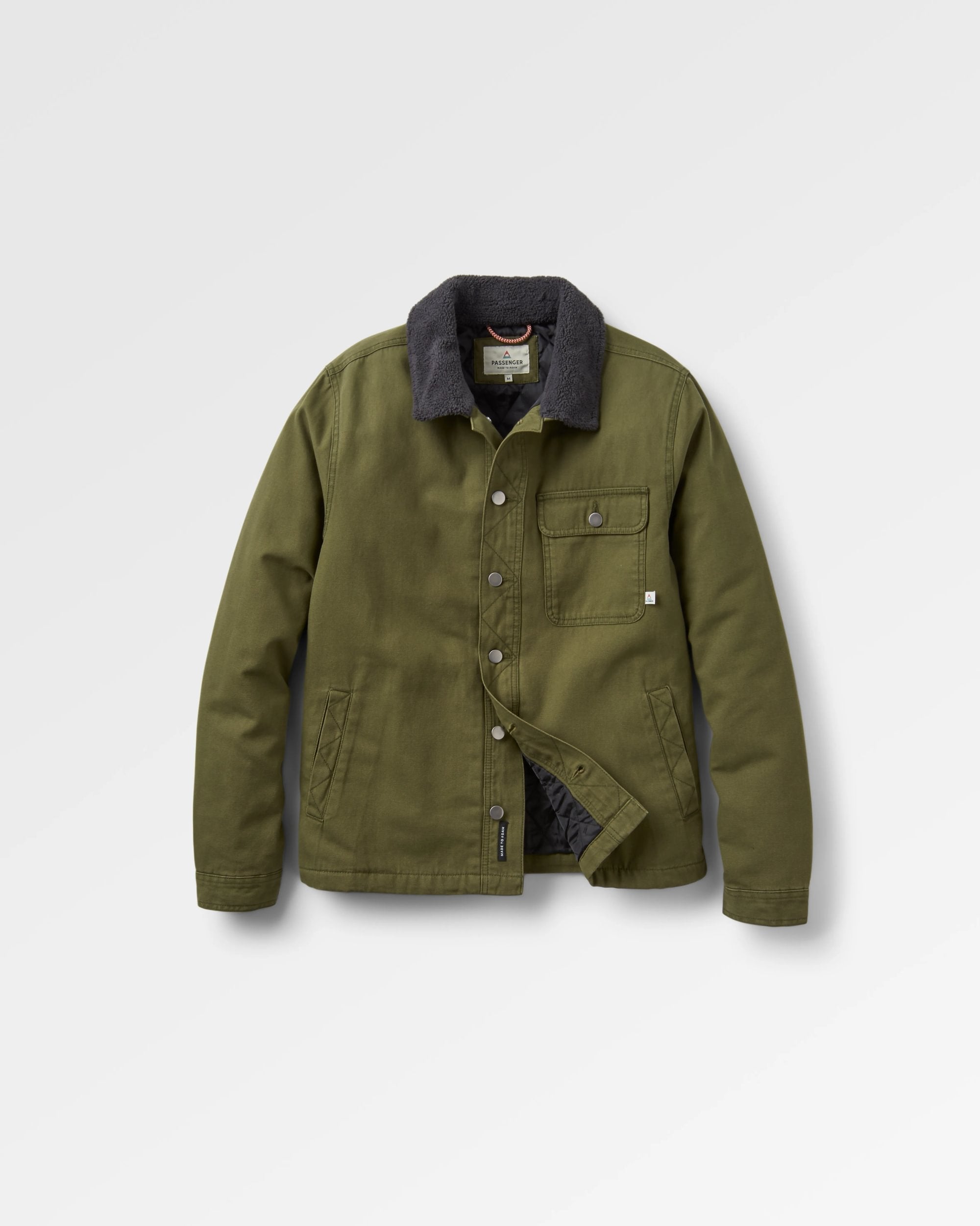 Falcon Organic Cotton Jacket - Khaki - Flatlay