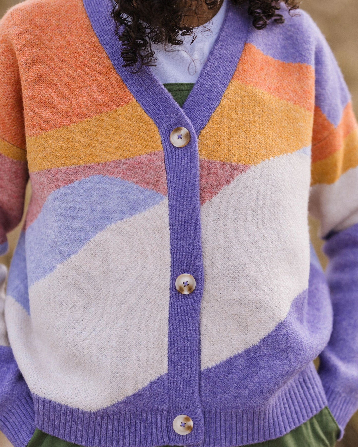 Scenic Recycled Knitted Cardigan - Scenic Sunrise Orange - Lifestyle