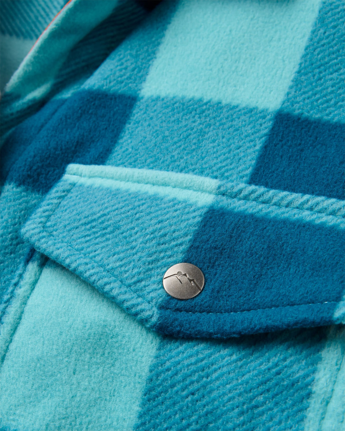 East Polar Fleece Shirt - Retro Blue Check - Flatlay