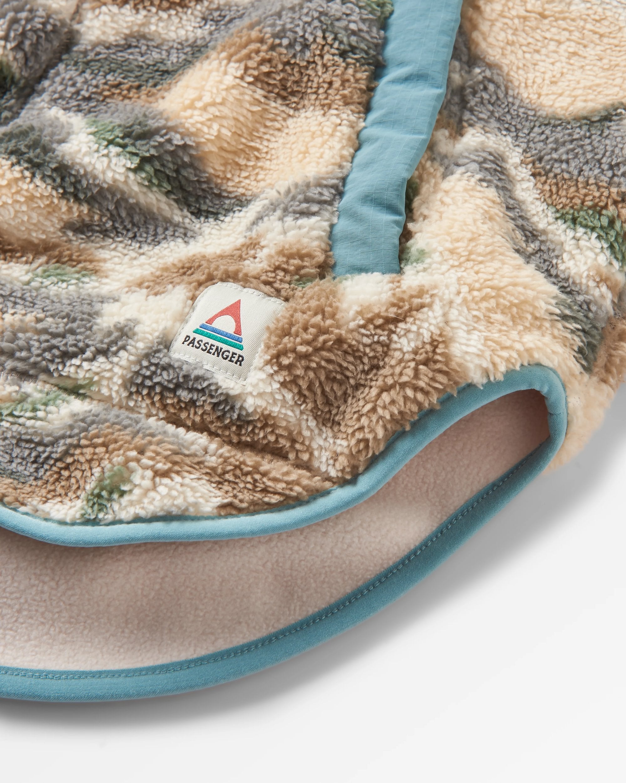 Beaumont Recycled Sherpa Hooded Fleece - Mount Scenic Oatmeal - Flatlay