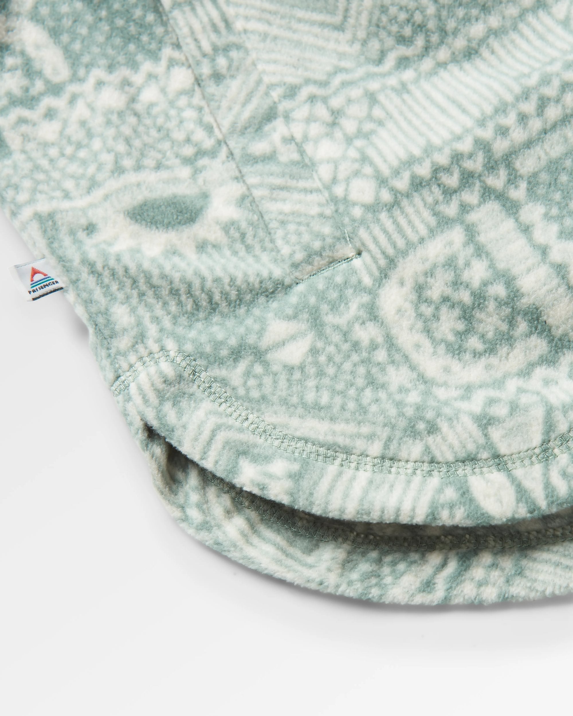 East Recycled Polar Fleece Shirt - Vintage Patchwork Pistachio - Flatlay