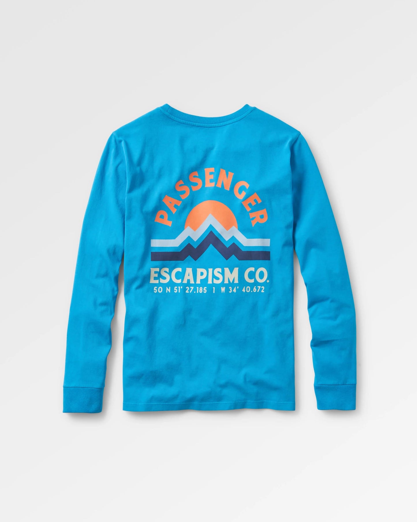 Breathe Recycled Cotton LS T-Shirt - Atlantic Blue - Flatlay