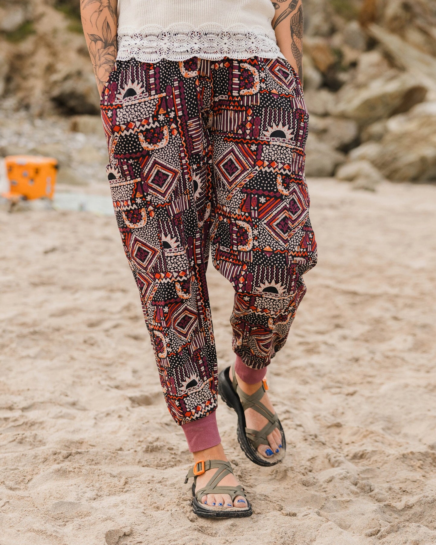 Day Dream Printed Trouser - Vintage Patchwork Black/Multi