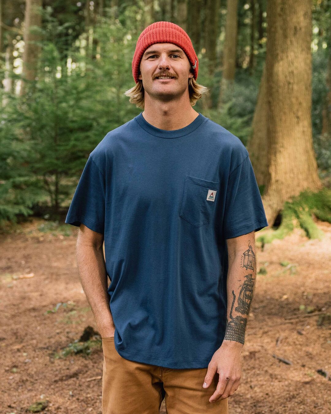 Heritage Organic Relaxed Fit T-Shirt - Dark Denim - Lifestyle