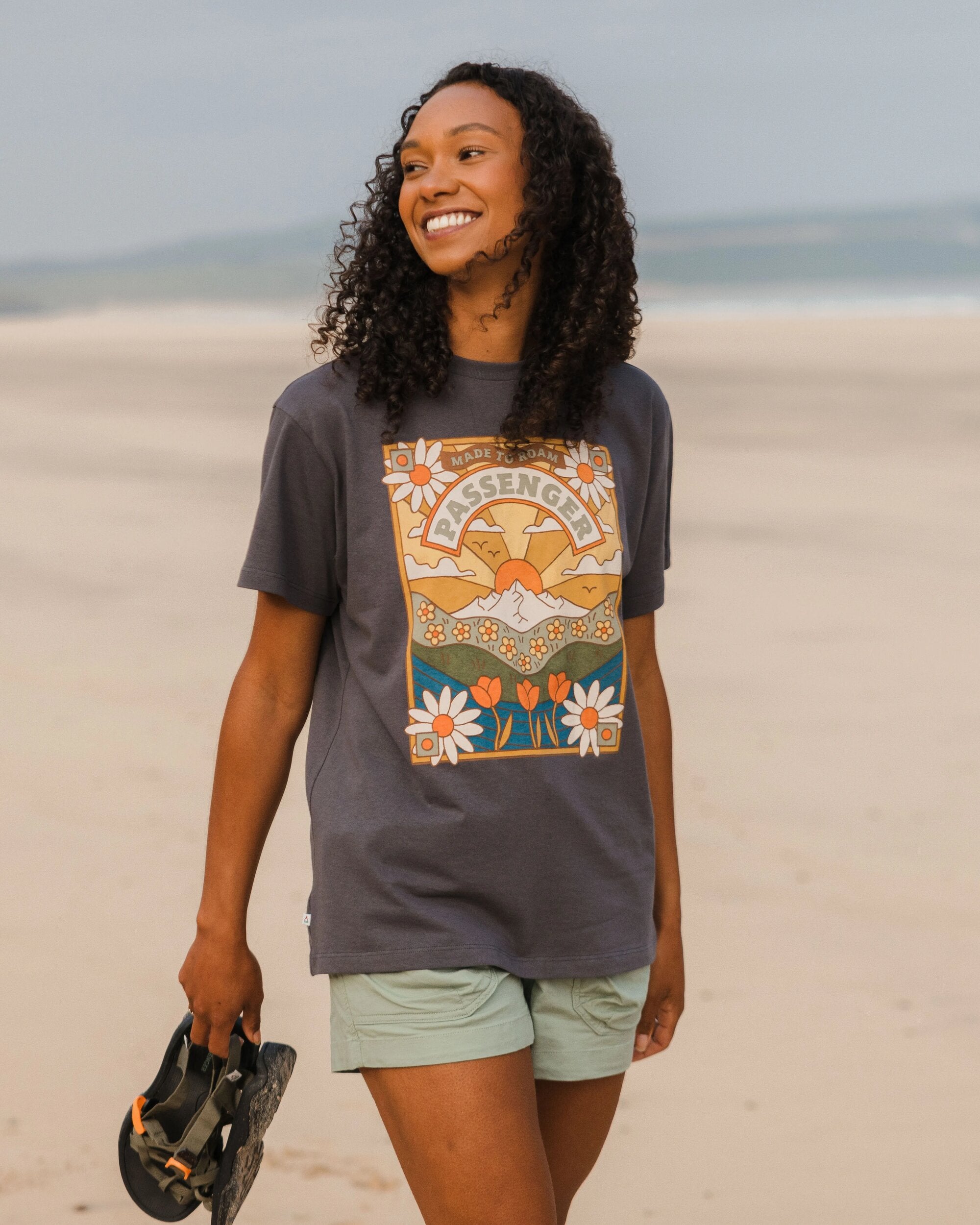 Seasonal Recycled Cotton Oversized T-Shirt - Charcoal - Lifestyle