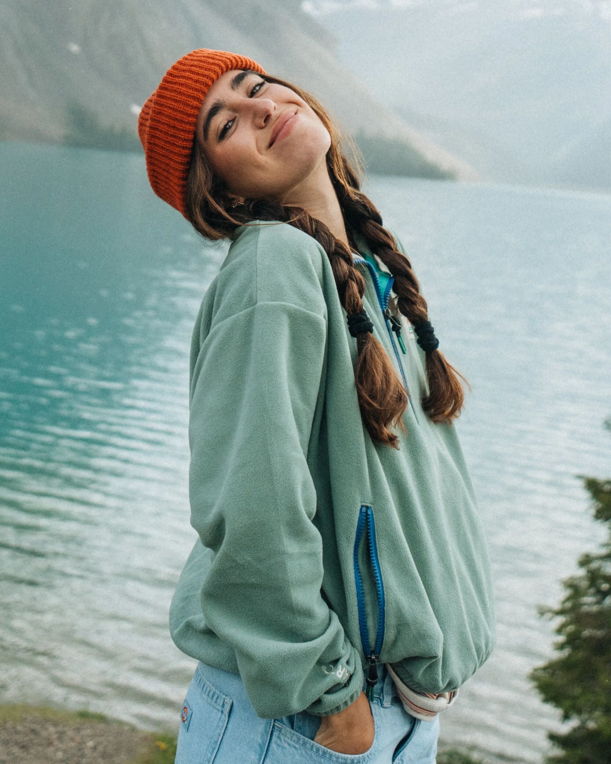 Ayla Recycled Micro Polartec® Fleece - Pistachio - Lifestyle