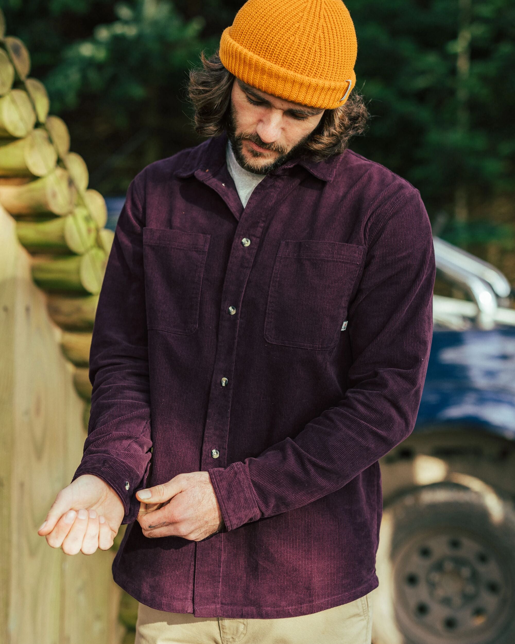 Backcountry Cord Shirt - Deep Plum - Lifestyle