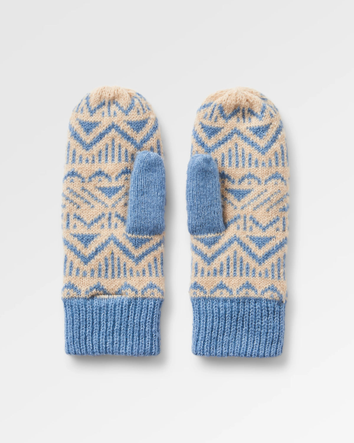 Nurture Fleece Lined Mittens - Faded Denim - Flatlay