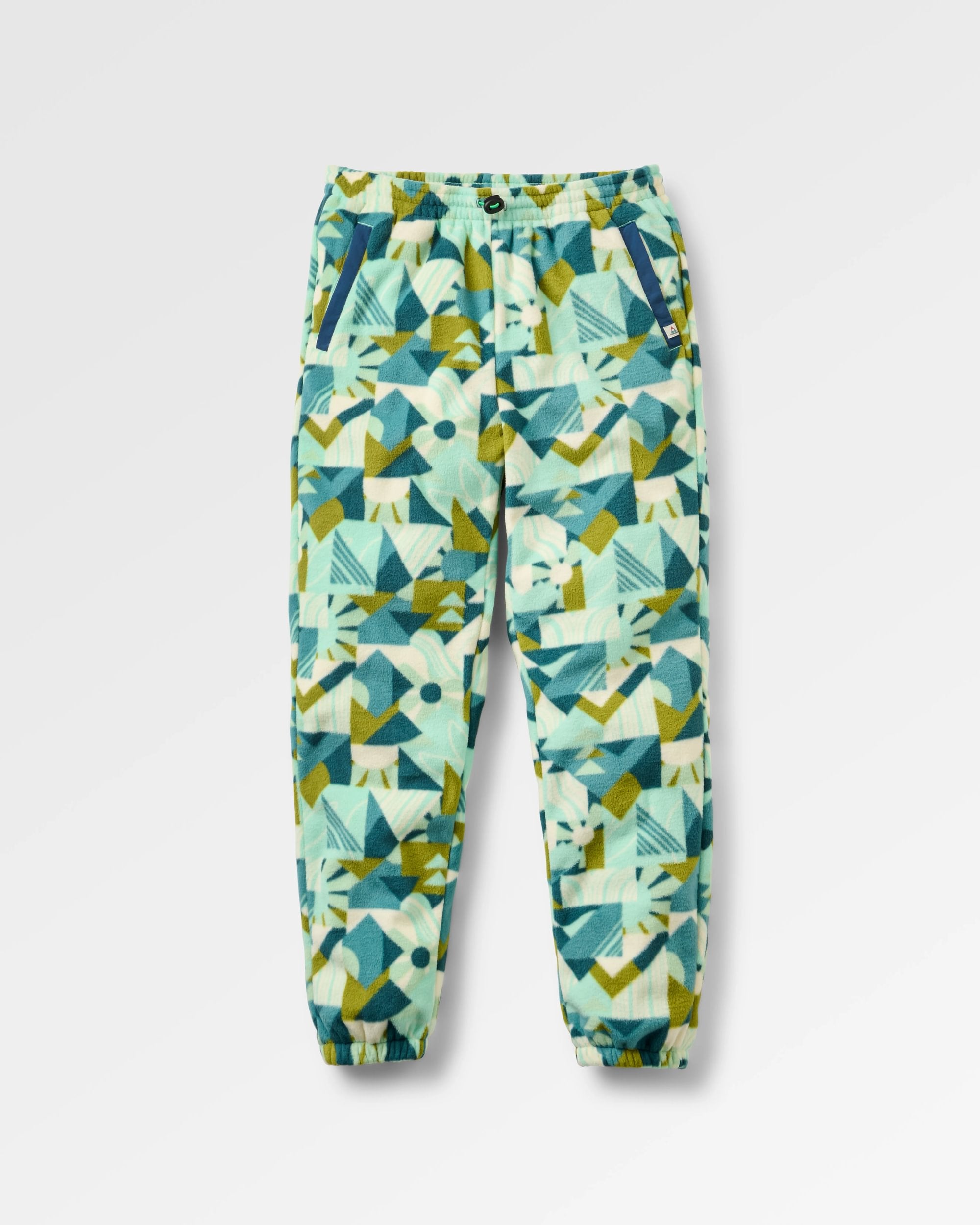 Ace Recycled Polar Fleece Joggers - Sun Patch Aquamarine - Flatlay