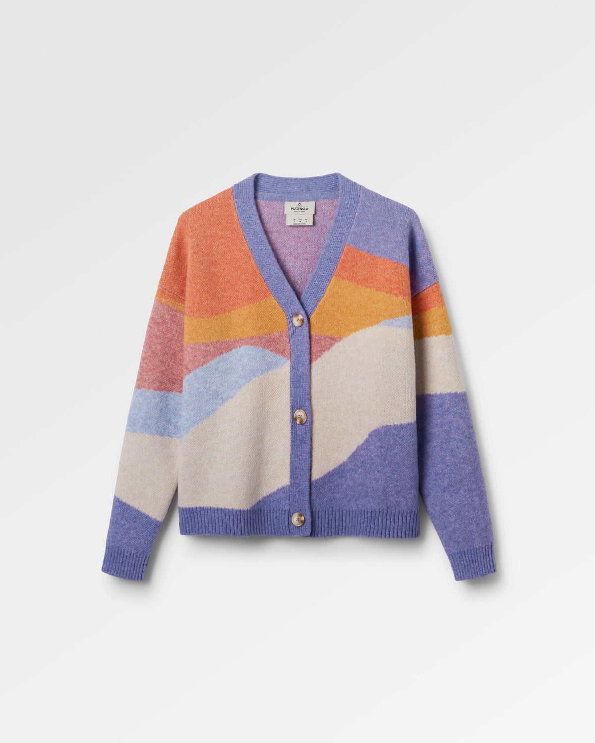 Scenic Knitted Cardigan - Scenic Sunrise Orange - Flatlay