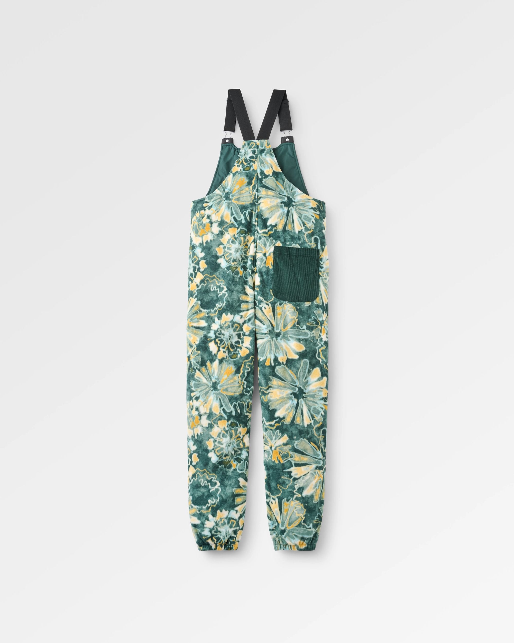 Ace Recycled Polar Fleece Dungarees - Frost Dark Fern - Flatlay