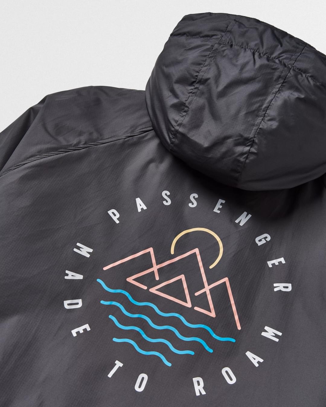 Escapism Recycled Towel Lined Changing Robe - Black - Flatlay