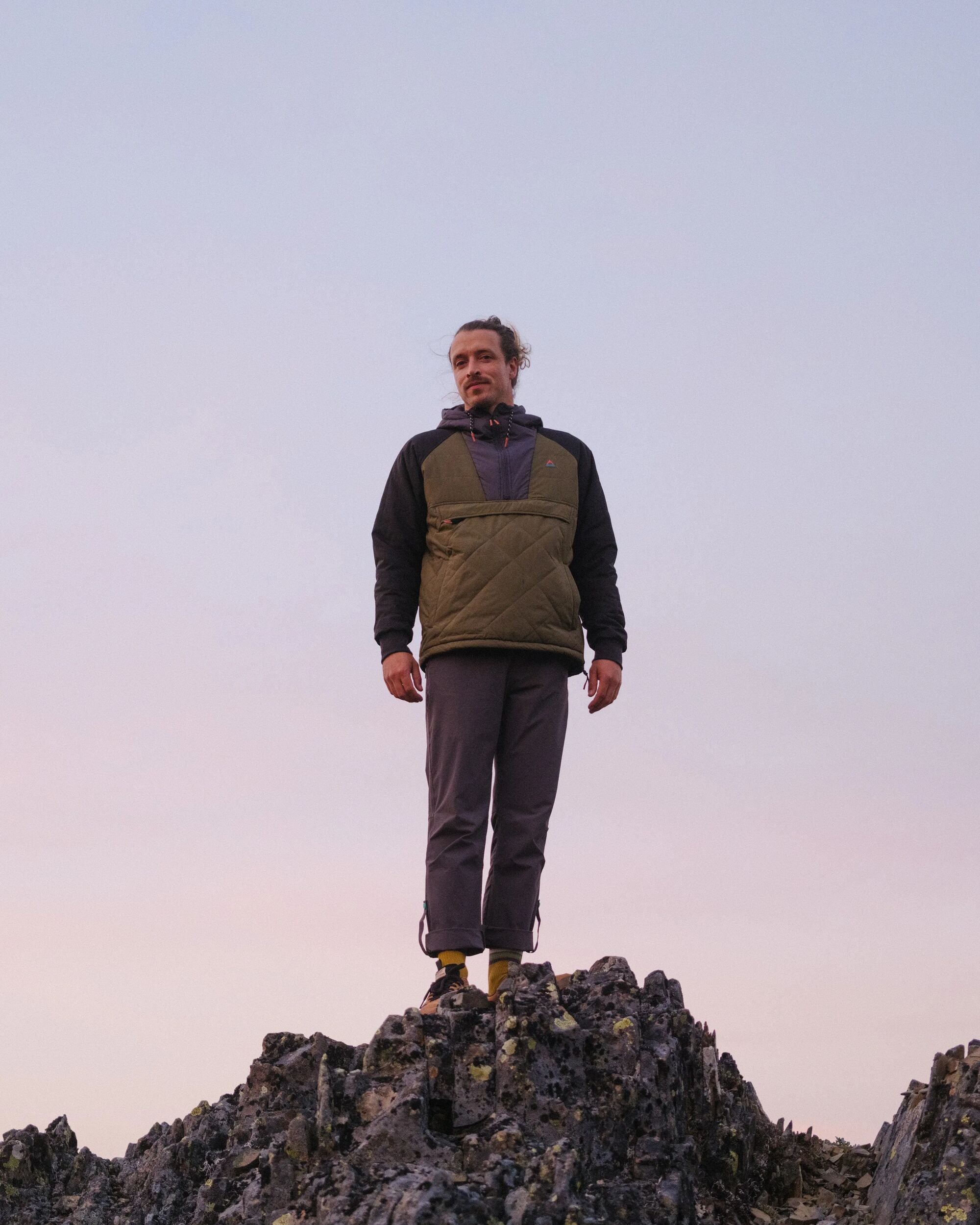 Oceanic Recycled Insulated 1/2 Zip Jacket - Black/Khaki - Lifestyle