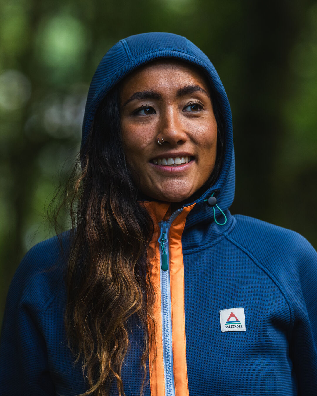 Slope Hooded Recycled Fleece - Dark Denim - Lifestyle