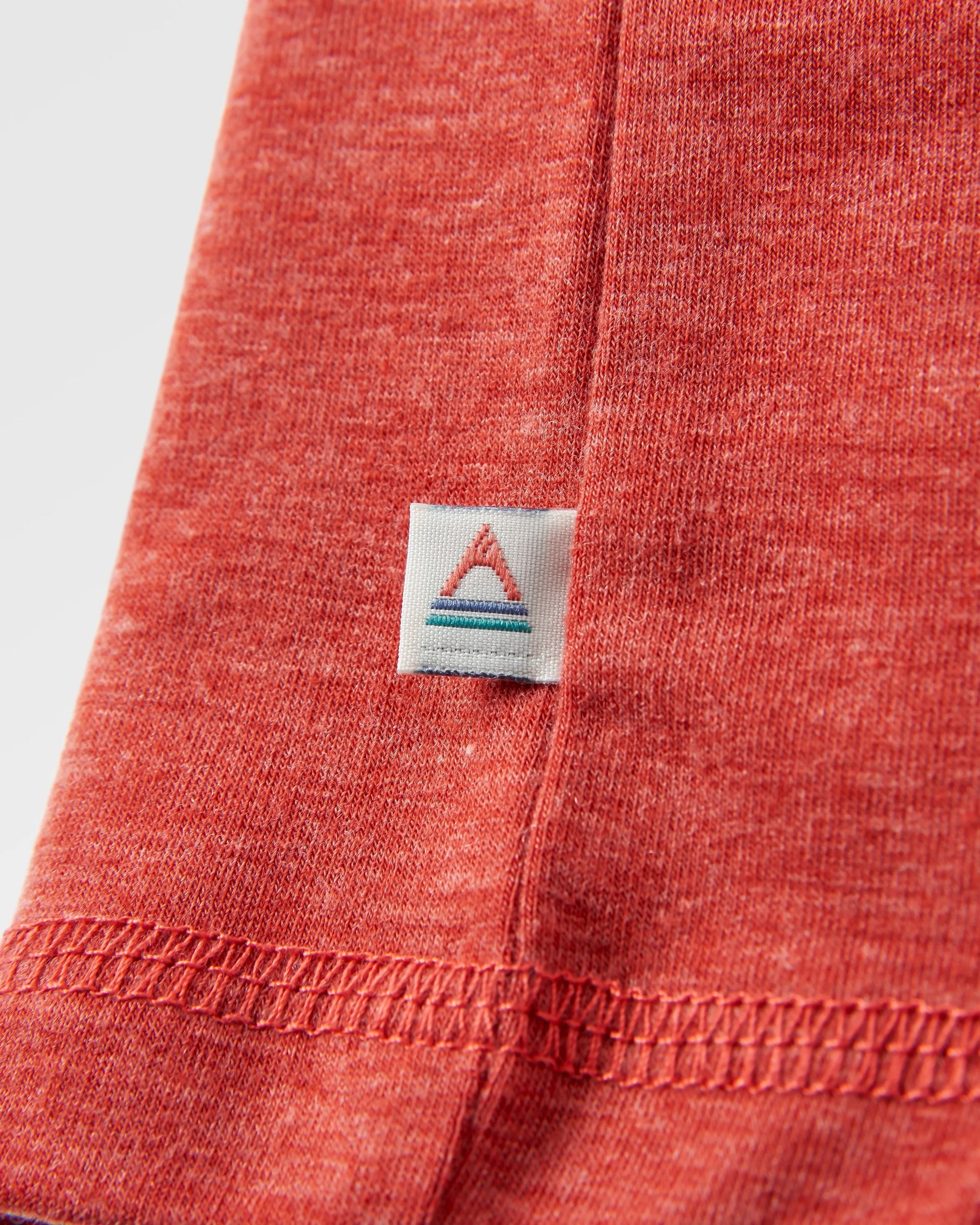 Kirkwood Textured Active T-Shirt - Red Ochre - Flatlay