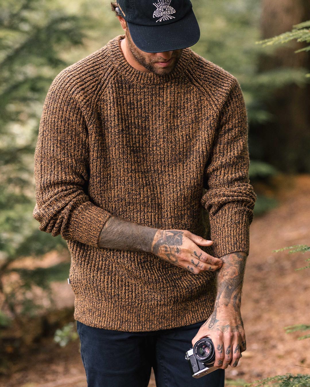 Fog Recycled Knitted Jumper - Dusty Ochre - Lifestyle