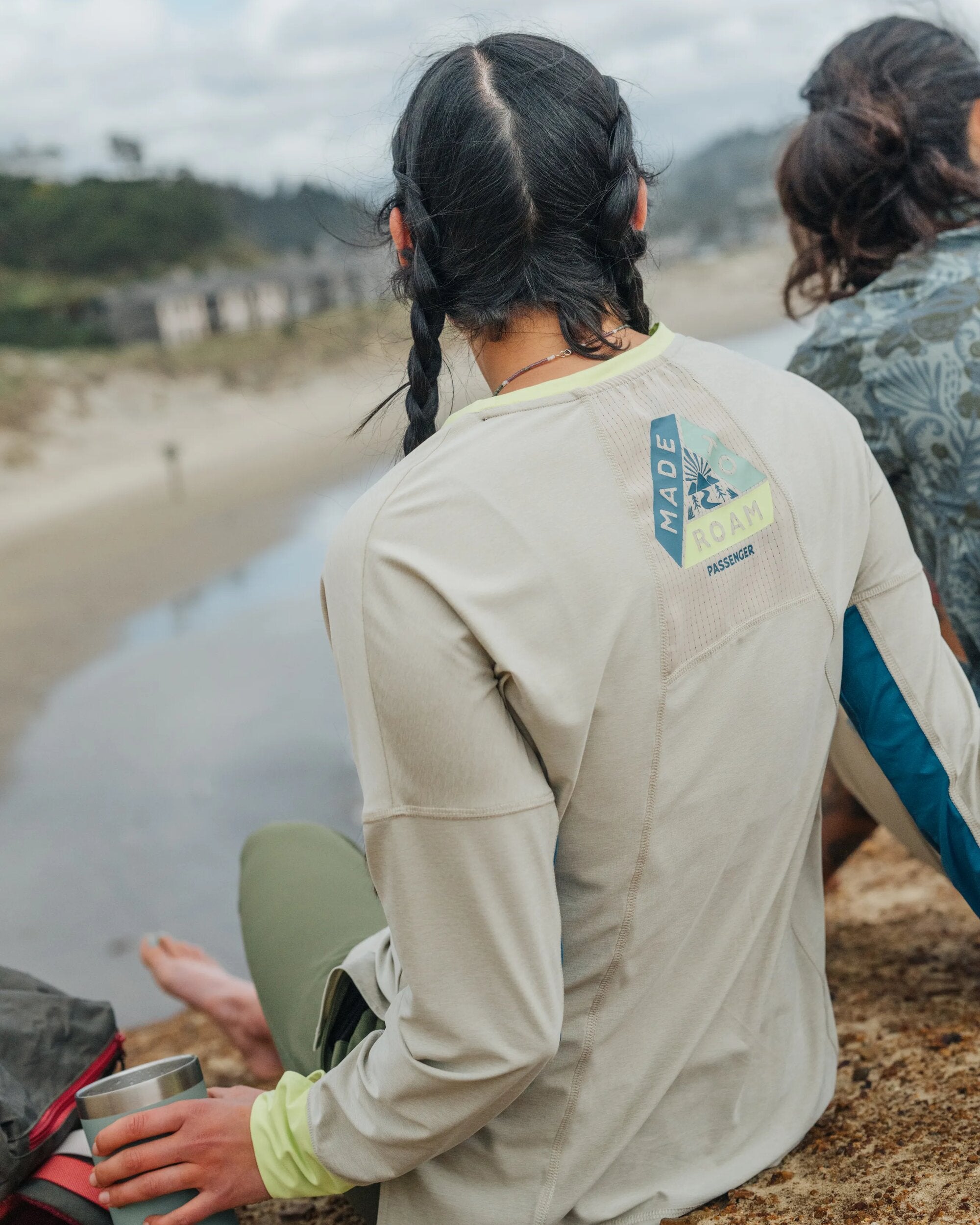 Pacifica Recycled Active LS Top - Birch Marl - Lifestyle